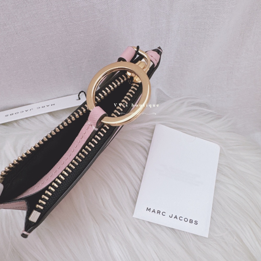 NWT Marc Jacobs Saffiano Leather Top Zip Card Holder Rose Pink M0015056 - Picture 5 of 8